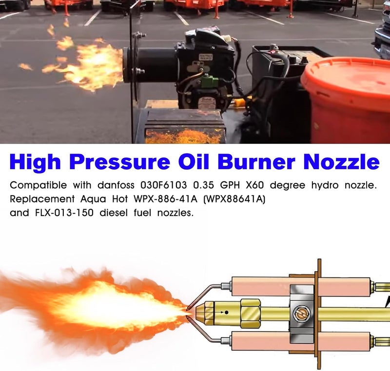 JIOTAR Aquahot Fuel Nozzle Replacement Hydro Hot Fuel Nozzle 0.35 Gallon 60 Degree Hydro Oil Burner Nozzles Aqua HOT High Pressure Burner Oil Nozzles - Image 3